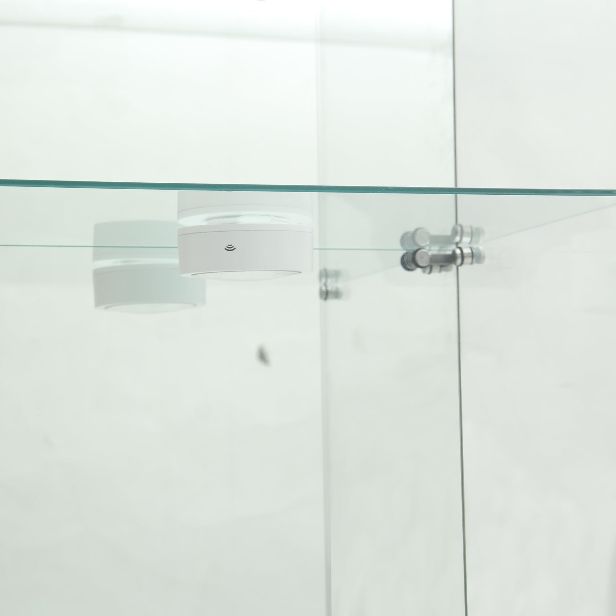 Vitrina de cristal con espejo, vitrina con iluminación LED, cerradura y 1 puerta, 4 compartimentos, vitrina con cristal para coleccionistas, LED para coleccionar (1 puerta)