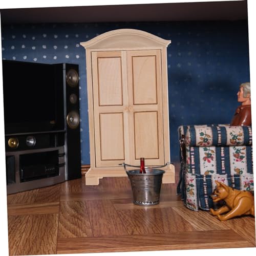 GARVALON Mini Guarda-Roupa Guarda-Roupa Em Miniatura Armário De Madeira Em Miniatura Móveis De Armaz