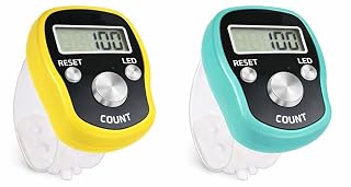 KTRIO Electronic Finger Counter, Digital Tally Counter Clicker with Led, Resettable LCD Digit Display Hand Tally Counter Counting for Golf,Goods Counting,Lap & Knitting (Pack of 2)