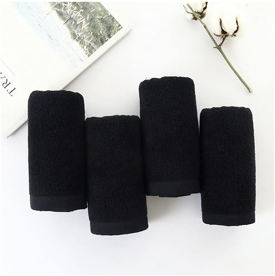 1 Piece Black Large Bath Towel Cotton Thick Shower Face Towels Home Bathroom Hotel (Color: Black, Size: 27.6 x 55.1 inches (70 x 140 cm) (Black 13.4 x 29.5 inches (34 x 75 cm)