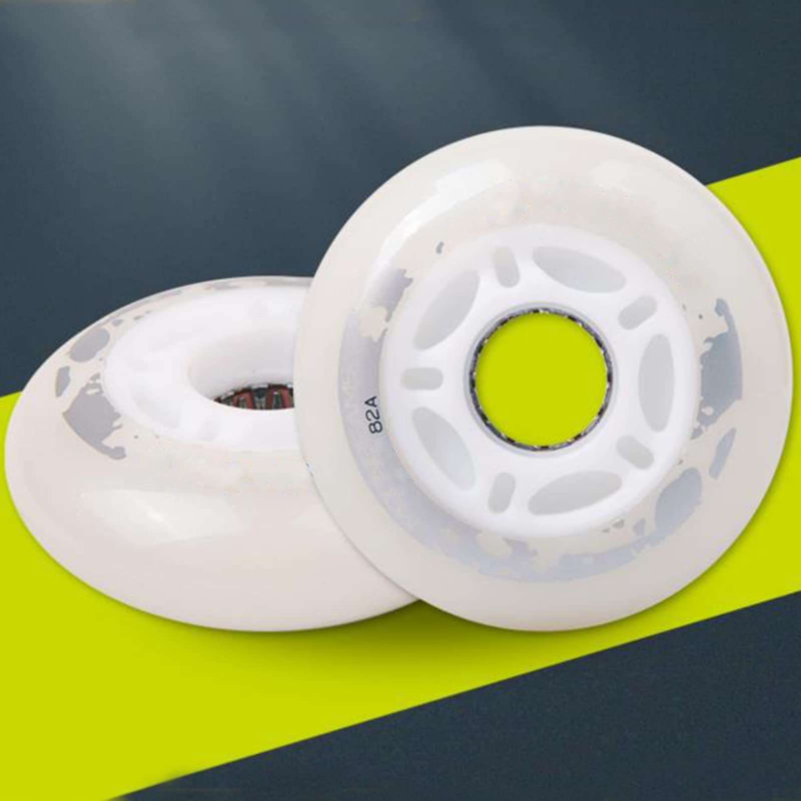 Genérico Ruedas de Repuesto para Patines en Línea Exterior Interior 4 Ruedas de Patinaje Recreativo de Calle con Luz Led de 72 mm, 82 A