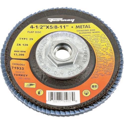Forney 4-1/2 in. Dia. Zirconia Aluminum Oxide Thread Arbor Flap Disc 120 Grit Fine 13300 rpm 1 pc.