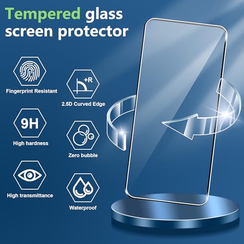 Image of for Xiaomi Poco X8 Pro Screen Protector(1 pack) Tempered Glass flim with case,9H Hardness,Anti-Scratch, Case Friendly, Bubble Free,HD Clear