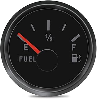 73-10 ohm Marine Fuel Lever Gauge 2" 52mm Universal Boat Fuel Gas Tank Meter 9-32V with Led Backlight Fit for Car Truck Generator Engine, Black