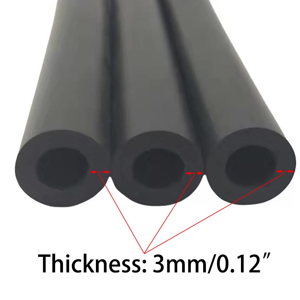 3 mm (1/8 Zoll) Silikon-Vakuumschlauch, Schlauchleitung, schwarzer Luftschlauch, Wasserschlauch, hohe Temperatur, 4,1 m