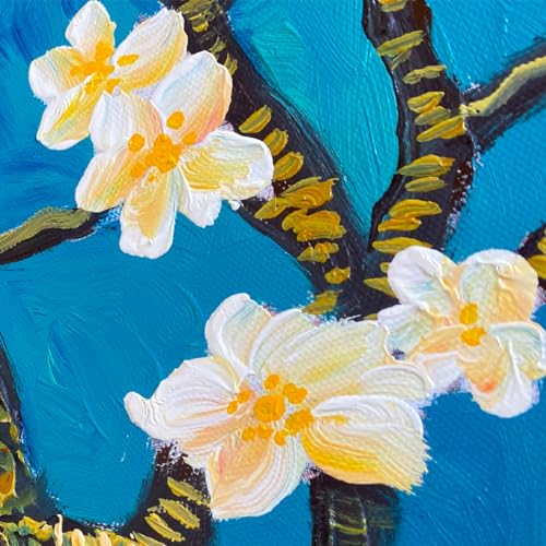 Fokenzary Hand Painted Oil Painting on Canvas Vincent Van Gogh Classical Irises Reproduction Wall Decor Framed Ready to Hang