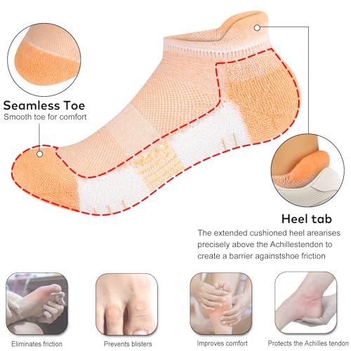 Image of cuangya Ankle Socks for Women - Athletic Low Cut Running Cushioned Socks (3-5 Pairs)