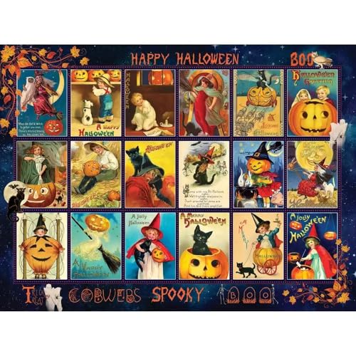 Bits and Pieces – Large 500 Piece Jigsaw Puzzle for Adults – ‘Vintage Halloween’ - Jigsaw Puzzle by Artist Finchley Paper Arts Ltd, Completed Puzzle Size: 18