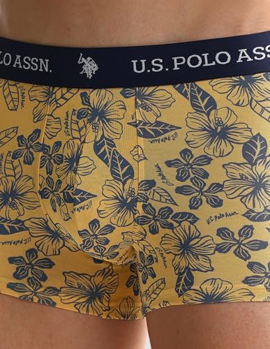 Image of U.S. Polo ASSN. Mens OET08 Elastic Waistband Ribbed Underwear Trunks - Pack of 3
