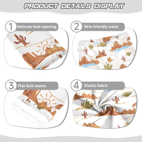 Desert Cactus Girls Leggings,Workout Leggings for Girls Toddler Athletic Leggings Size for 3-10T3