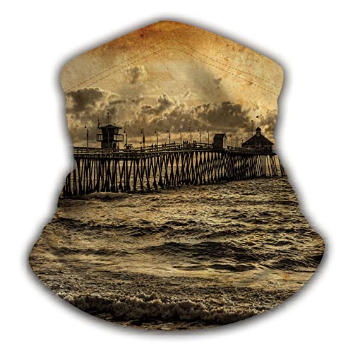Wondertify California Sunset Neck Warmer Pier Imperial Beach Men Women Windproof Neck Gaiter Cold Weather Balaclava Ski Tube Scarf #TOP5