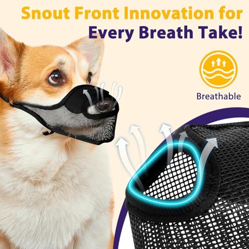 ZYEKIU Maulkorb Mittlere Hunde Maulkorb für Große Hunde Dog Mmuzzle Langlebig und Wiederverwendbar Dog Muzzles für Kleine, Mittlere（XL, Schwarz
