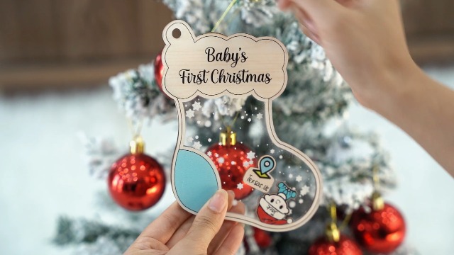クリスマスオーナメントファーストクリスマスbaby 記念2017 木製 / お名前・年号入り！ベビーオーナメント Baby ornament