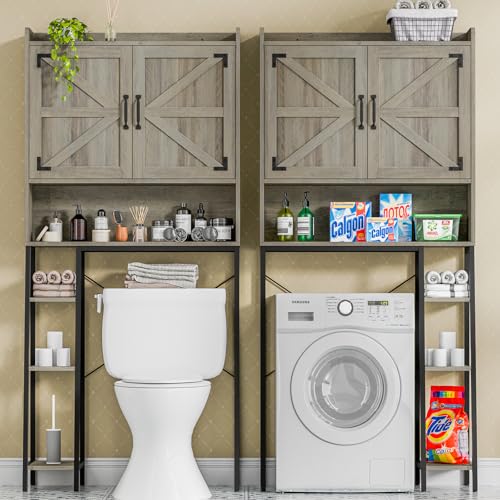 Overthetoiletstoragecabinetfarmhousestoragecabinetovertoiletwith2barndoortoiletpaperholderstandhomespacesavingtoiletrackforbathroomrestroomlaundry  Urban Country Home Decor Over the toilet storage cabinet farmhouse storage cabinet over toilet with 2 barn door toilet paper holder standhome space saving toilet rack for bathroom restroom laundry  urban country home decor