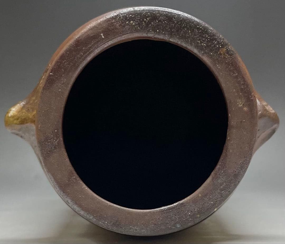 人間国宝 藤原雄 備前花入 備前焼 共箱(四方桟盛蓋) 人間国宝