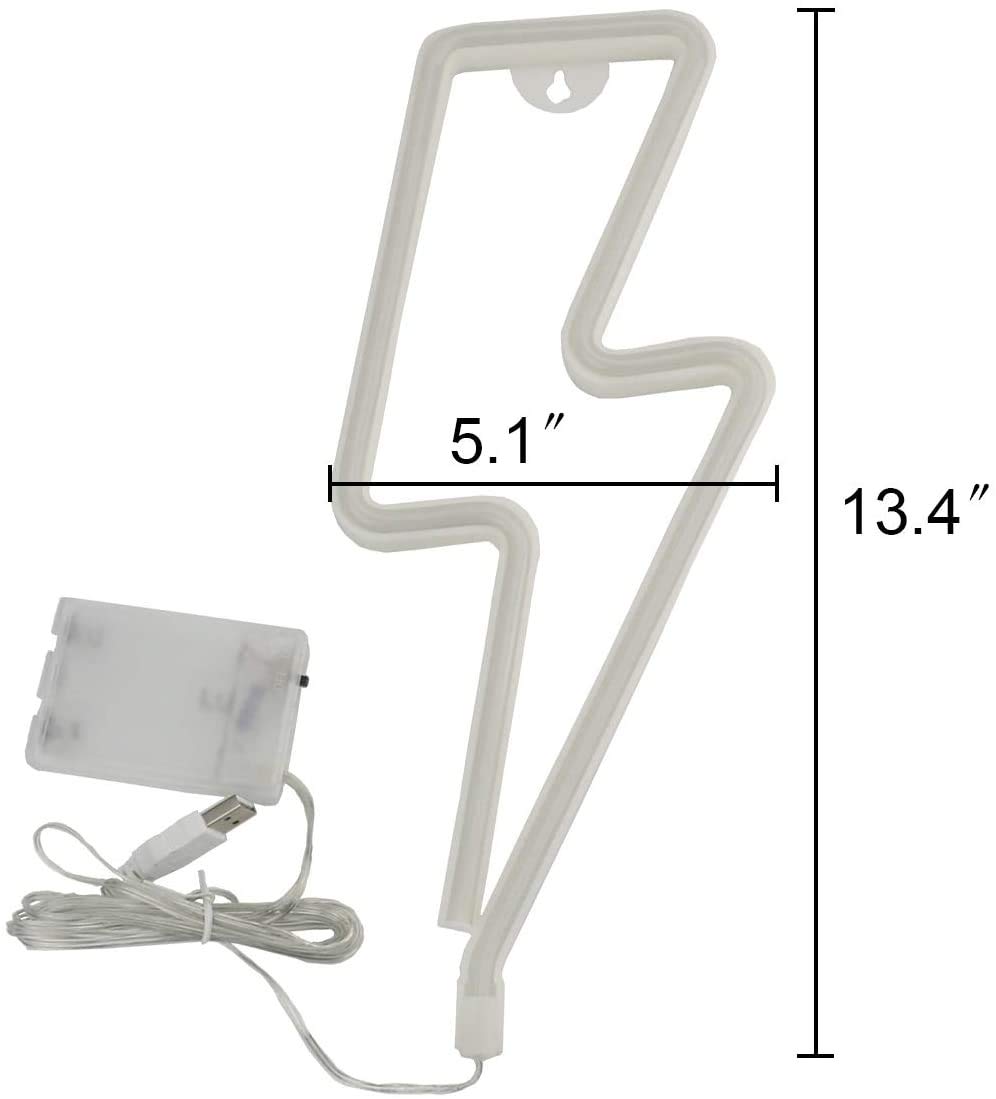 Buy Zermie Blue Neon Light Lightning Bolt Led Neon Sign Wall Light