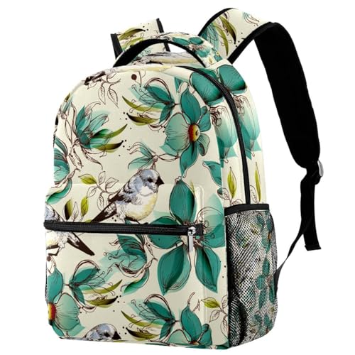 Sac de voyage décontracté oiseaux et fleurs aux finitions soignées pour femmes