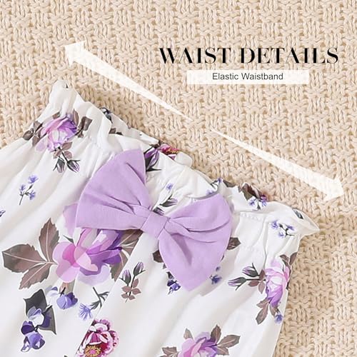 Image of SANMIO Toddler Girl Clothes Cute Ruffle Sleeve Shirt Floral Pants Headband | 3Pcs Fall Winter Outfits Kids Girls Clothing Set 1-6T