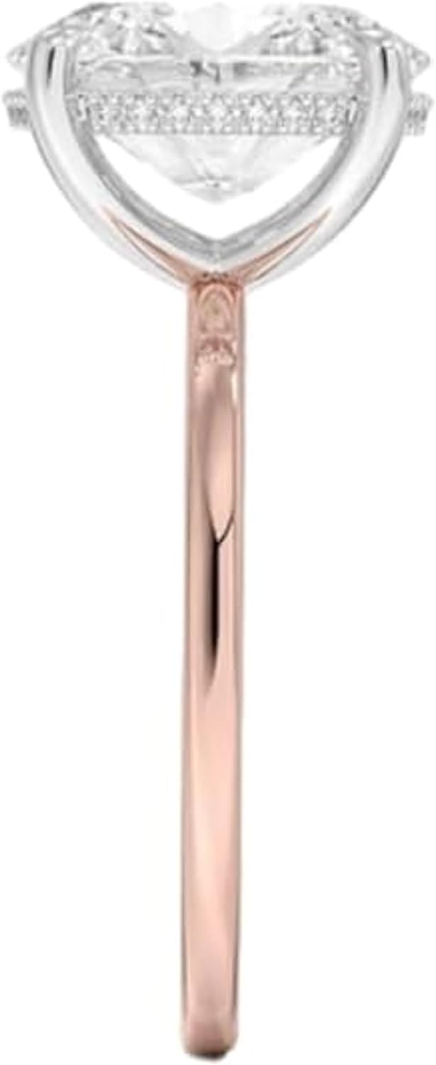 1-5 CT Oval Cut 10K/14K/18K Solid Gold Moissanite Anniversary Ring Solitaire Hidden Halo Engagement Ring for Women Birthday for Anniversary Ring Promise Ring