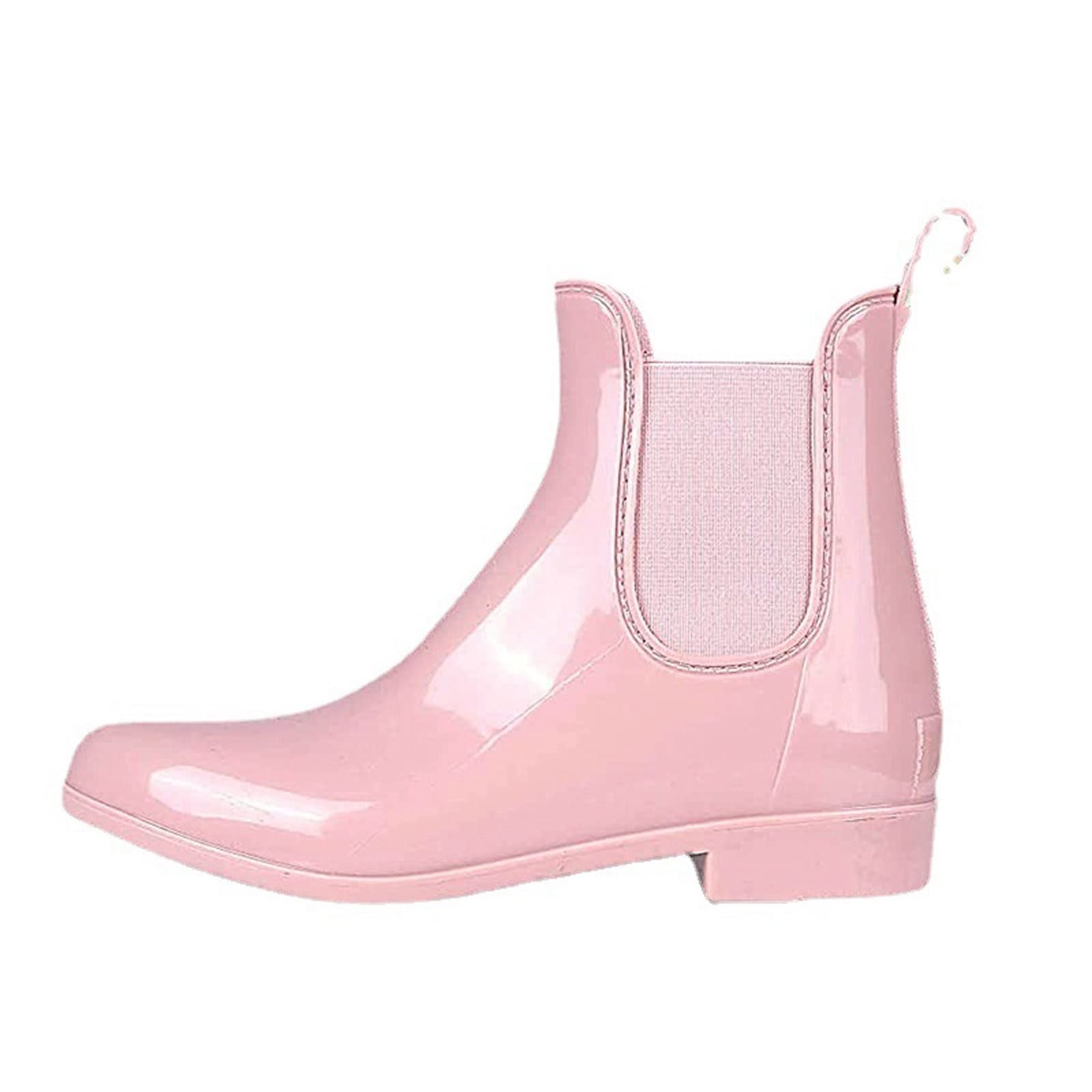 Męskie buty błotne, Męskie damskie wodoodporne kalosze krótkie gumowe buty modne do wody(Pink,6.5)