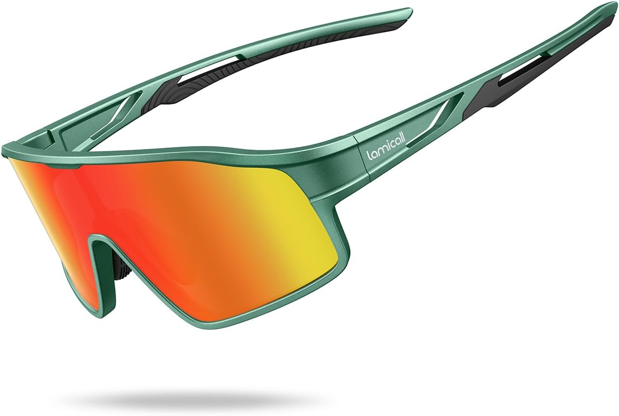 Lamicall Polarized Kids Baseball Sunglasses for Age 8-14 - UV400 Protection Sports Cycling Sun Glasses for Boys Girls Youth