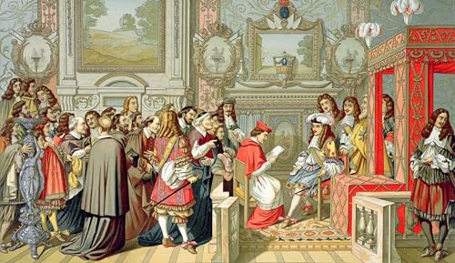 Tableau Toile Louis XIV Le Brun pour corriger un mur vide avec une grande oeuvre d'art 60x90