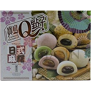 Japanse Mochi-mix (groene thee, rode bonen, pinda’s, sesam, ube / rijstcake 20 x 30 g, 600g