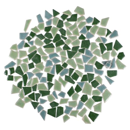Tofficu Ceramic Mosaic Tiles 200G Pack Irregular Shaped DIY Craft Pieces for Home Garden Decoration Smooth Glazed Surface Safe for Art Projects