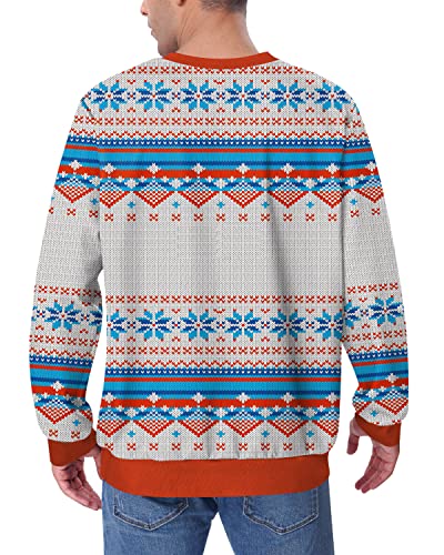Christmas Men Holiday Long Sleeve Ugly Sweatshirt Party 3D Printed Funny Shirts Christmas Pattern L #TOP5