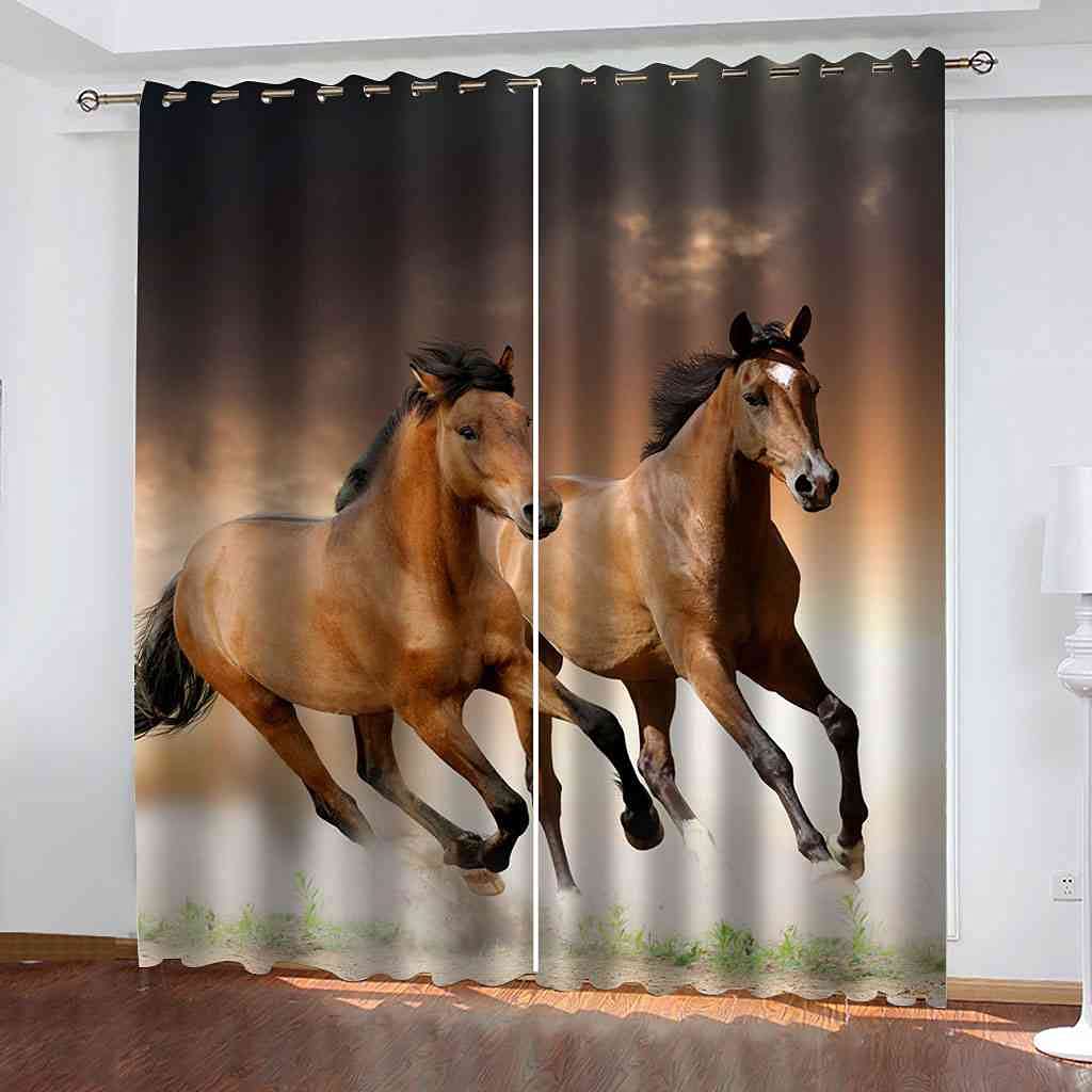 Rideau occultant thermique et phonique avec oeillets - Rideaux occultants cheval brun