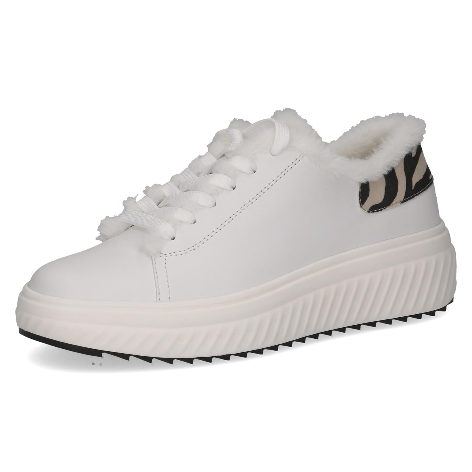 CAPRICE Women's Low-top lace-up Sneakers with Removable Footbed, White (White Comb), 6.5 UK