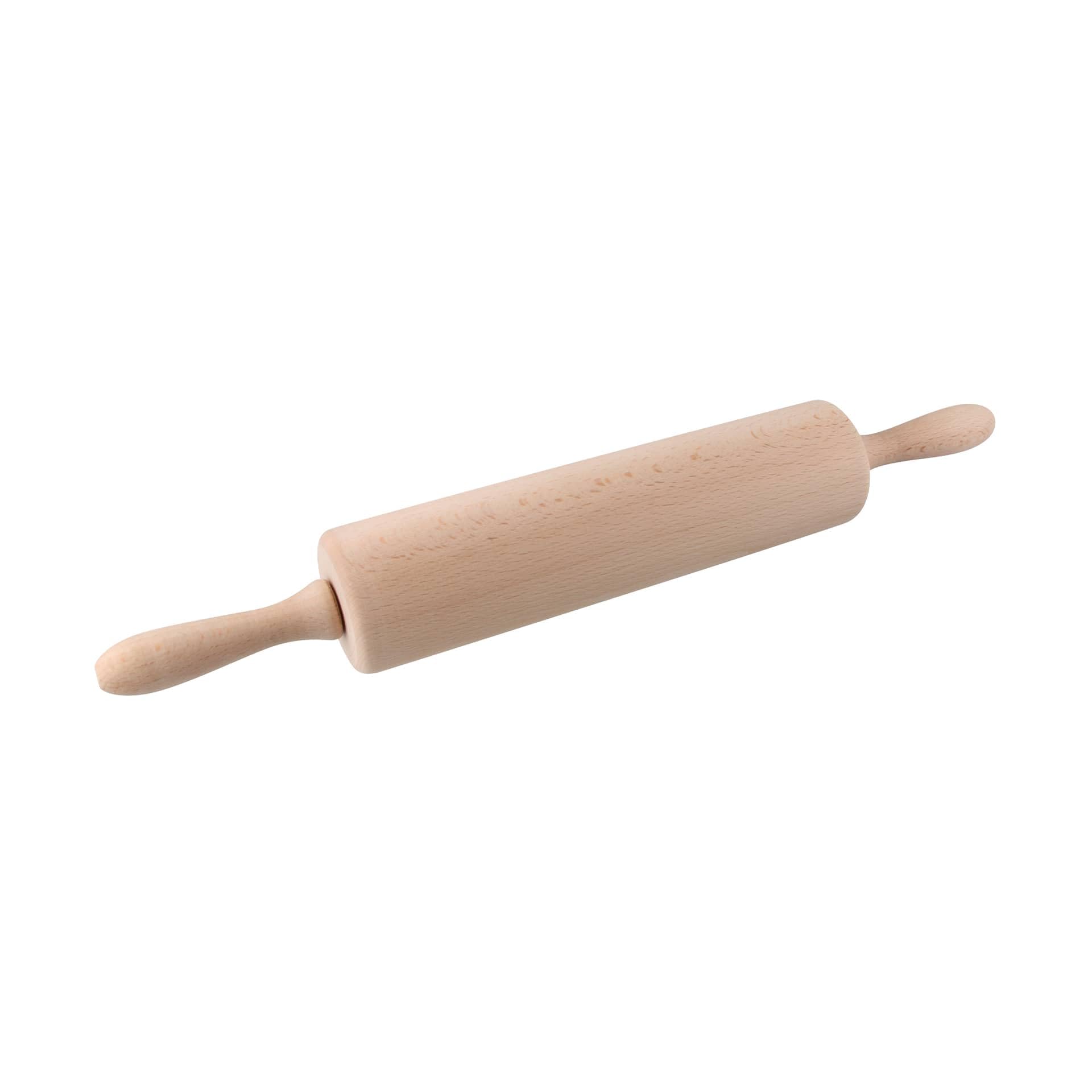 Zenker Teigroller mit Gleitlager Ø 6 x 44 cm PATISSERIE, Nudelholz als Backzubehör, Backrolle aus Holz zum Teigrollen (Farbe: Braun), Menge: 1 Stück