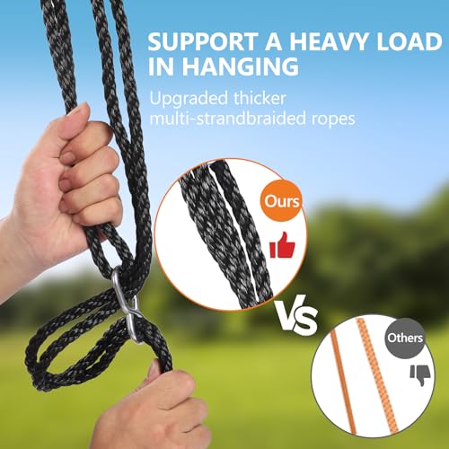 40 Inch Saucer Tree Swing for Kids, Outdoor Round Swing with Hanging Straps & Adjustable Ropes, Easy Assembly - Thumbnail 3