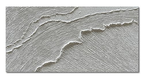 Nankai Hand-Painted 24X48 Thick Texture White Texture Abstract Oil Painting Beach Waves Landscape Oil Painting Home Wall Art Deco Oil Painting cover