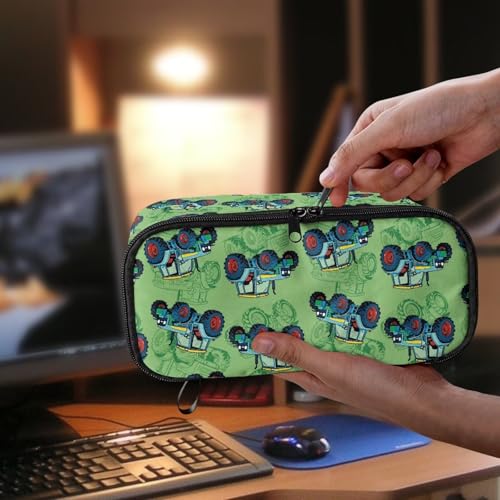 Image of Boys Pencil Pouch Cartoon Tractor Pencil Case for Kids Large Capacity Pencil Container for 3-16 Years Children Pencil Bag with Double Zipper Pen Box for Students Back to School Gifts