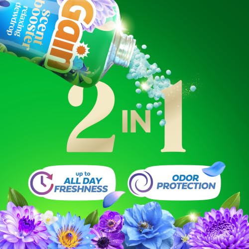 Image of Gain In-Wash Laundry Scent Booster Beads Long-Lasting Fresh Scent Beads All Day Freshness and Odor Protection, Relaxing Dewdrop Scent, 24 oz (Packaging May Vary)