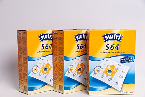 3 x Swirl Papierbeutel S 64 / S 66 MP Staubsaugerbeutel passend für Micropor