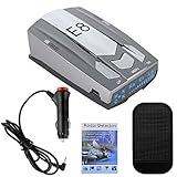Radar Detectors for Cars, Radar Detector Police Radar Detector Long Range Detection, Voice Alerts with Led Display, Gray