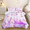 XYNHML Cartoon Tie-dye Axolotl Comforter 3Pcs Queen Cute Salamander Butterfly Bedding Set for Kids Teens Boys Girls Adults Kawaii Animals Quilt Bed Decor with 1 Comforter and 2 Pillowcases #2