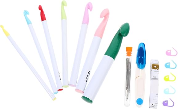 SEWOART Complete Crochet Tool Set Includes Hooks Ergonomic Design for Knitting Crochet Projects