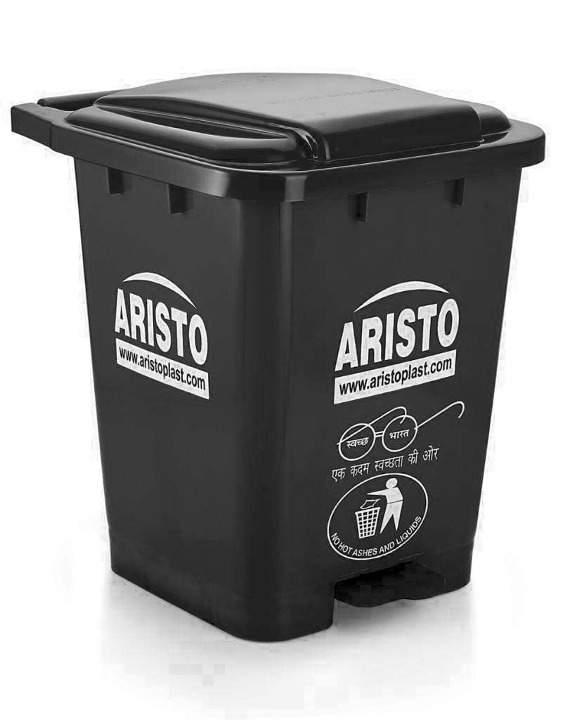 Buy Aristo Dustbin with pedal 45 Ltr, [BLACK], dustbins for kitchen