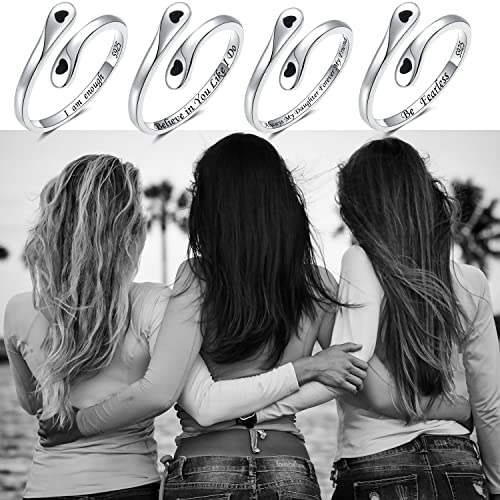 ZOEXUE 925 Sterling Silver Inspirational Jewelry Rings Adjustable Ring Personality Encouragement Gift for Teens Women 6