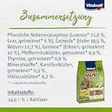 Vitakraft Menü Vital, Futter für Degus, mit Luzerne und Getreide, zur Zahnpflege, ohne Zuckerzusatz, in wiederverschließbarer Verpackung (1x 600g)