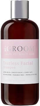 iGroom Tearless Facial Dog Shampoo, Luxury Pet Beauty Care, Ultra Mild to Eyes, Restore Skins Natural Moisture, Made in USA, 16 oz