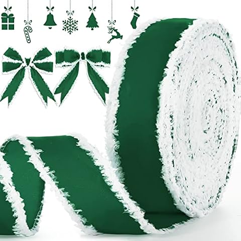 1 Rolls 50 Yards Christmas Velvet Ribbons 1.5 Inch Vintage Wired Edge Ribbon Xmas Plain Craft DIY Ribbons Gift Wrapping Ribbon for Christmas Birthday Wedding Party Wreath Bows Decoration (Green) Cover