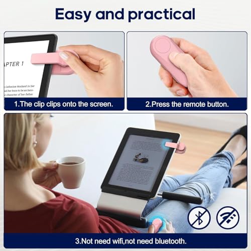 Image of Case-Friendly Page Turner for Kindle Paperwhite Oasis Kobo eReaders | Camera Camcorder Remote Controls, Page Turner Clicker for ipad Tablets Reading Novels with Wrist Strap Storage Bag