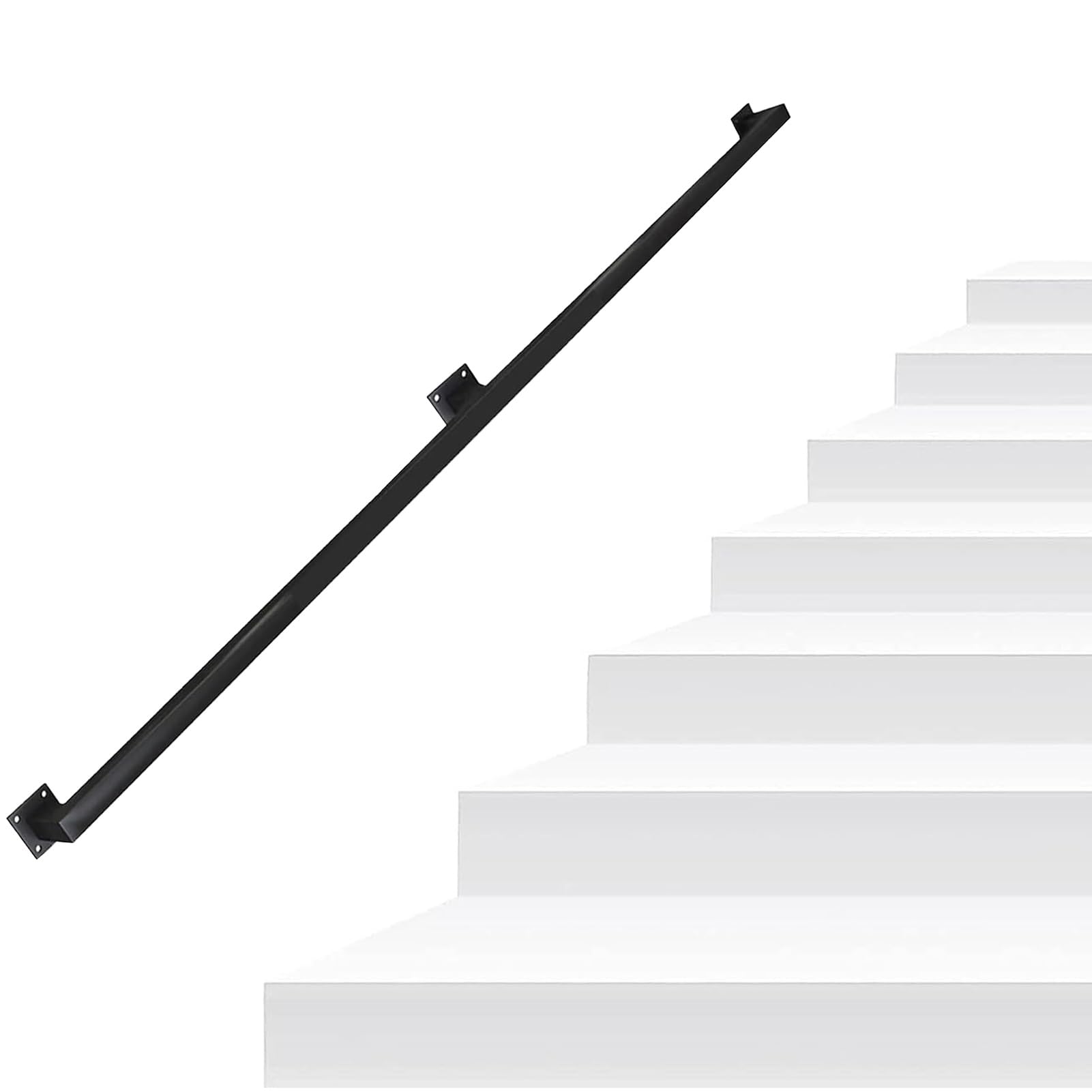 30cm-600cm Stair Railings Grab Bar Safety, Wall Mounted Metal Wrought Iron Handrail for Indoor and Outdoor Safety Handle Non-Slip Support Bar(19ft/570cm)