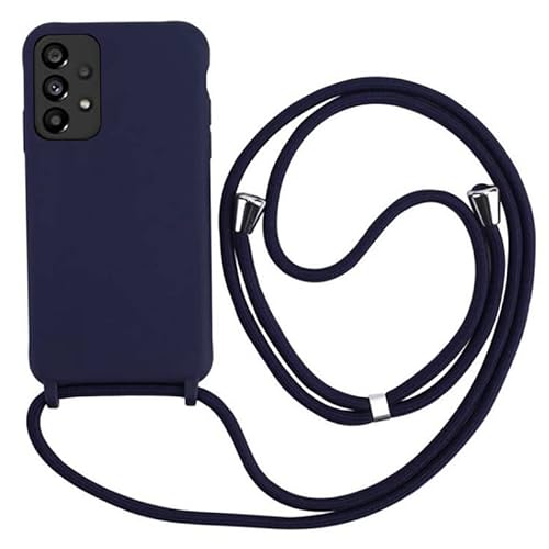 Keteen Collier pour Samsung Galaxy A52 4G / 5G / A52S 5G Coque Silicone Liquide Bumper Housse Lanière avec Cordon Réglable Longueur Chaîne Lanyard Case Housse Étui pour Samsung A52 / A52S 5G, Bleu Cover