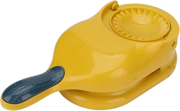 2 in 1 Portable Manual Dumpling Maker, Kitchen Dumpling Making Tools for Baking Pastry Manual Artifact, Wonton, Fruit Pie Dough Press Maker Yellow
