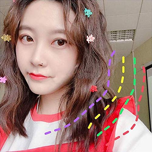 Miniatura 5 de 50 pinzas para el pelo de plástico con diseño de flores, color mezclado, pasadores para el pelo de pétalos antideslizantes
